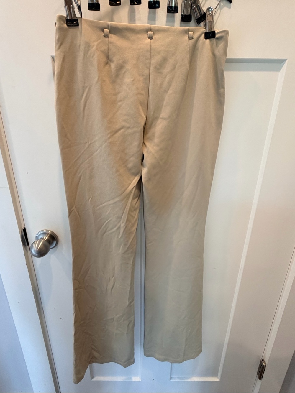 Express Editor Dress Pants 3/4 Long Beige Straight Leg Career Business Casual